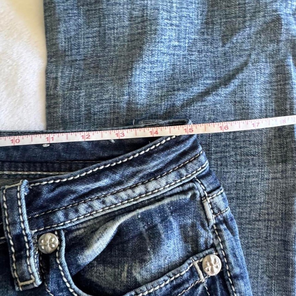 Miss Me mid wash low-rise Y2K vintage rhinestone denim jeans grunge country - Picture 5 of 6